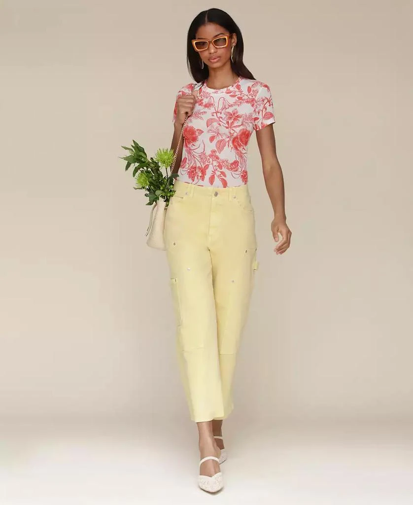 Avec Les Filles Women's High-Waist Cropped Carpenter Jeans 8