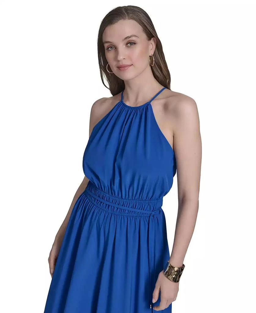 HALSTON Women's Tie-Back Halter Wide-Leg Jumpsuit 3