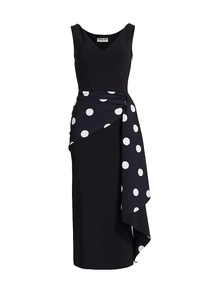 Chiara Boni Airose Polka Dot Sash Midi-Dress 1