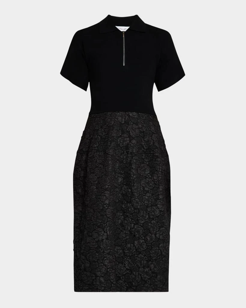 Derek Lam Antoinette Mixed-Media Midi Polo Dress 1