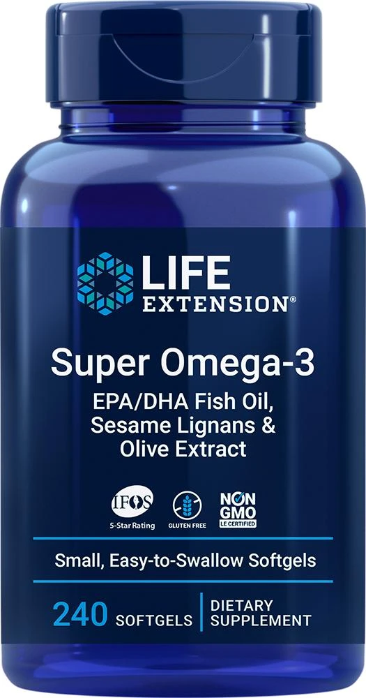 Life Extension Super Omega-3 EPA/DHA Fish Oil, Sesame Lignans & Olive Extract, 240 softgels (240 easy-to-swallow softgels), Life Extension 1