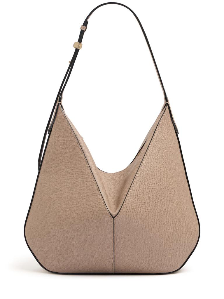 VALEXTRA Small Vivi Leather Hobo Bag