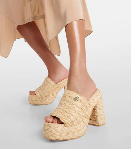 Stella McCartney Skyla raffia-effect platform mules 4