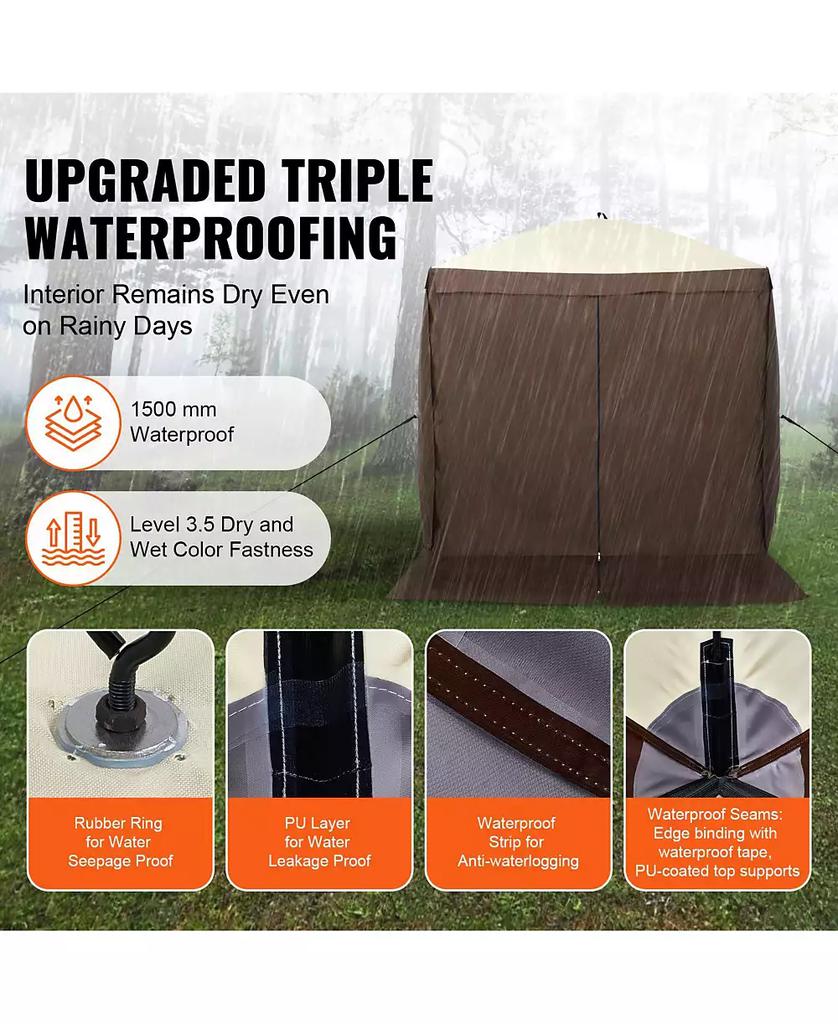 Slickblue Outdoor 4-Sided Pop Up Gazebo Tent with Mosquito Net For Garden