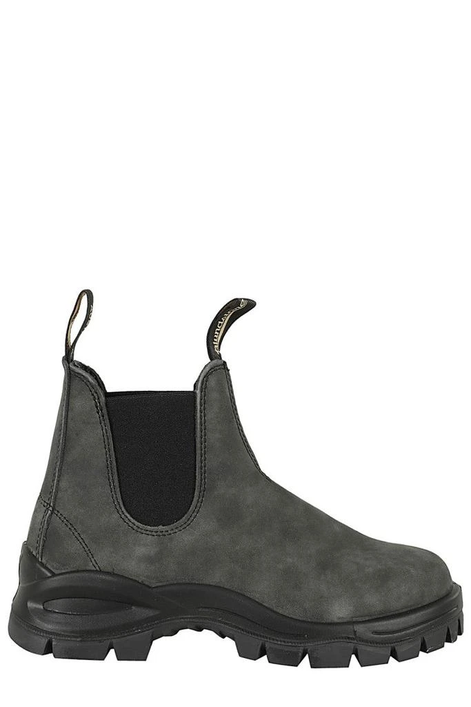 Blundstone Washed Grey Lug Boots With Elastic Side Inserts 1