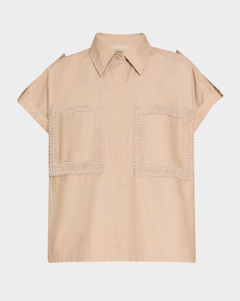 Elie Saab Elie Saab - Embroidered Georgette Lace Top - White