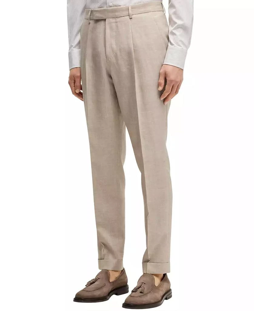 Hugo Boss Men's Linen-Blend Slim-Fit Checked Suit 4