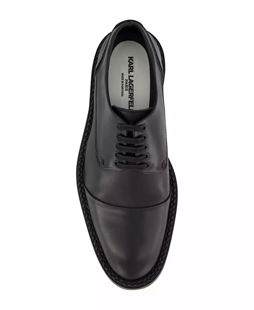 Karl Lagerfeld Paris Men's White Label Leather Cap Toe Dress Shoes 3