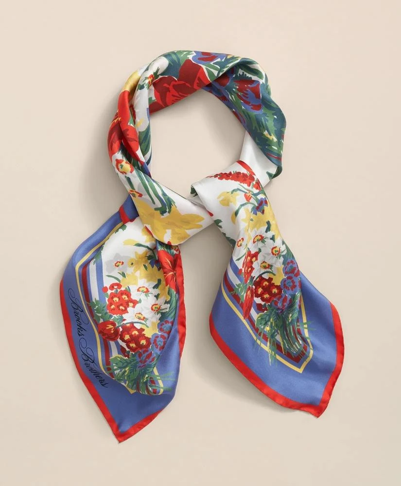 Brooks Brothers Floral Scarf in Silk Twill 1