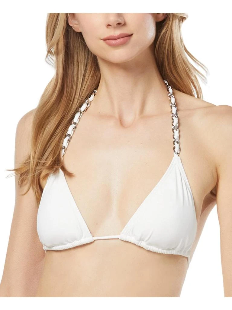 Michael Kors Womens Solid Chain Bikini Swim top 1