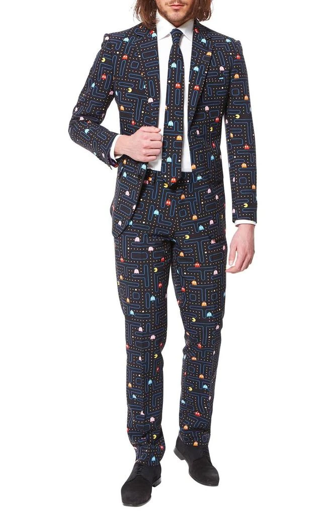 OppoSuits 'Pac-Man™' Trim Fit Two-Piece Suit with Tie 1