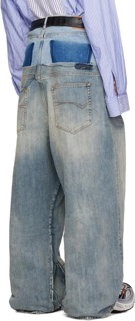 Balenciaga Blue Cut-Up Baggy Jeans 3