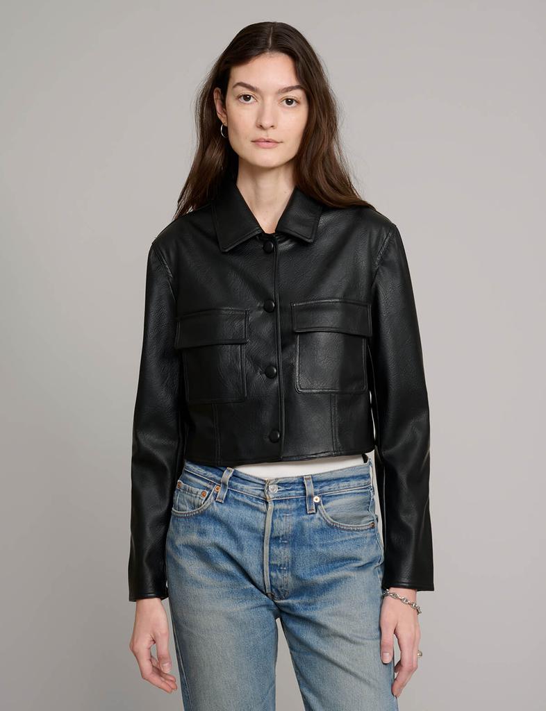 Pixie Market Black Leather Crop Jacket