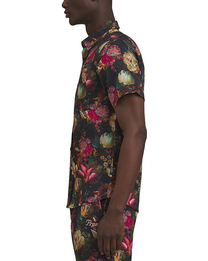 Prps Goods & Co Gold Finch Floral Pattern Short Sleeve Button Down Shirt