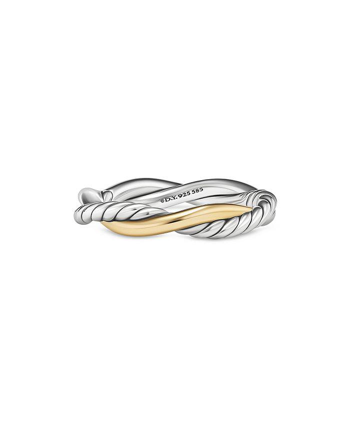 David Yurman Petite Infinity Band Ring in Sterling Silver with 14K Yellow Gold