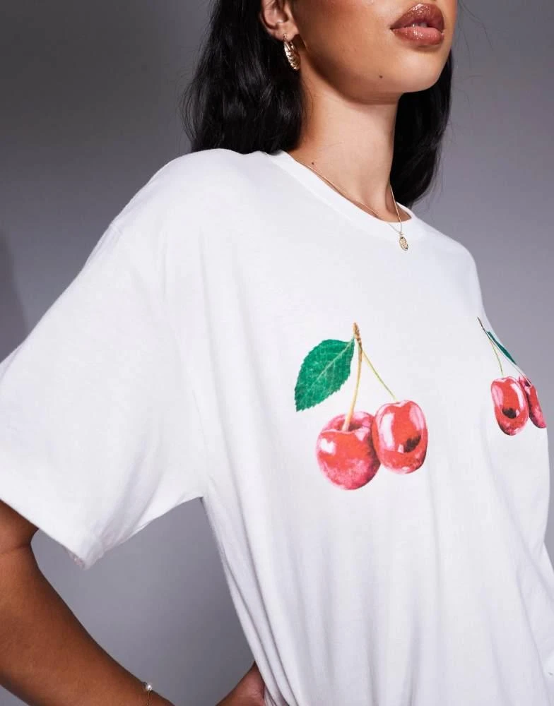 River Island River Island double cherry t-shirt in white 3