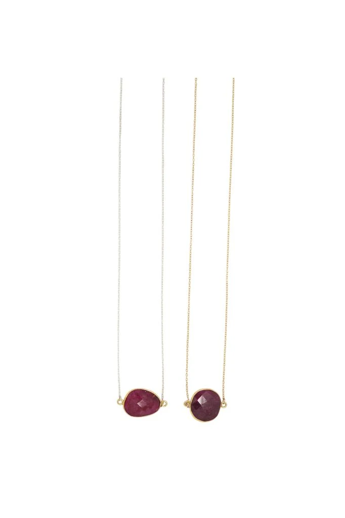 A Blonde and Her Bag Mrs. Parker Demi Fine Necklace in Ruby 6