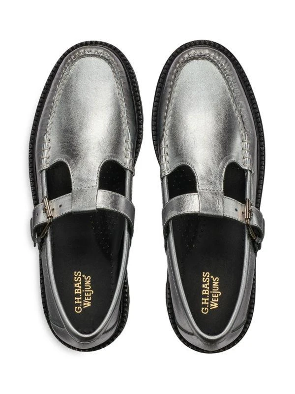 G.H. Bass Metallic Napa Leather Mary Janes 4