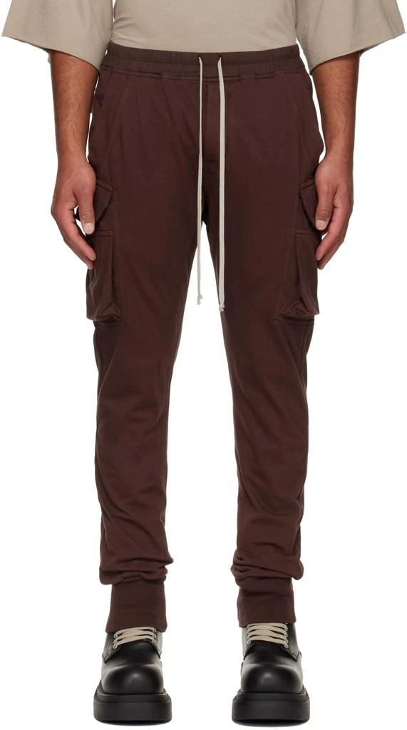 Rick Owens Burgundy Concordians Mastadon Cut Cargo Pants 1