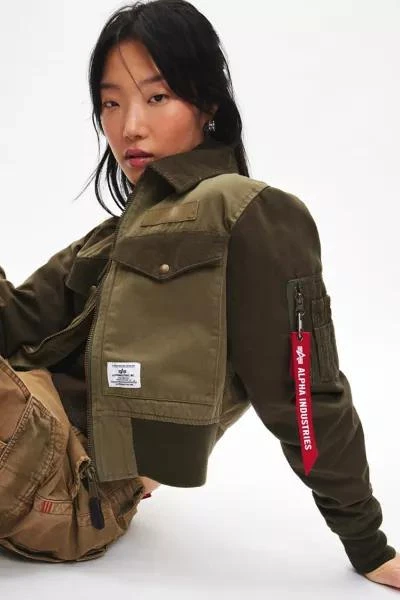 Alpha Industries Alpha Industries Cropped Canvas Bomber Jacket 1