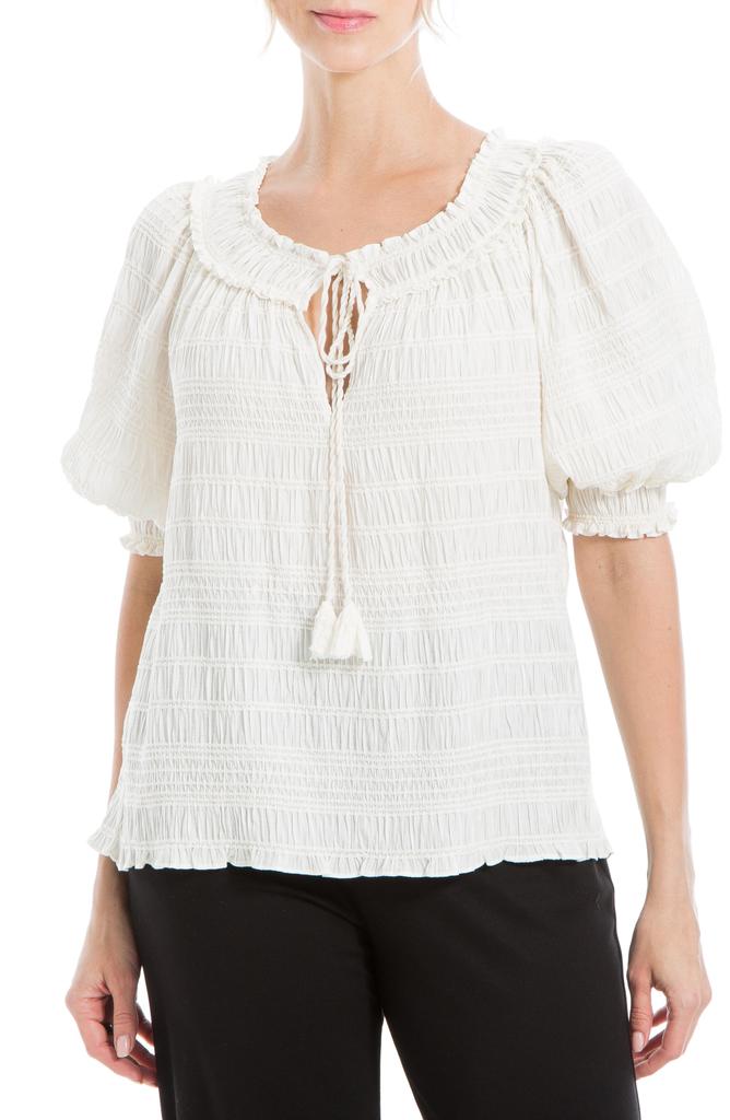 Max Studio Chennel Tassel Elbow-Length Sleeve Top