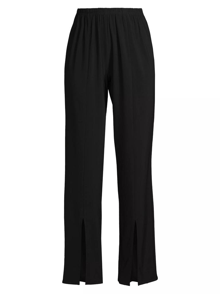 Caroline Rose Stretch-Knit Split Hem Pants