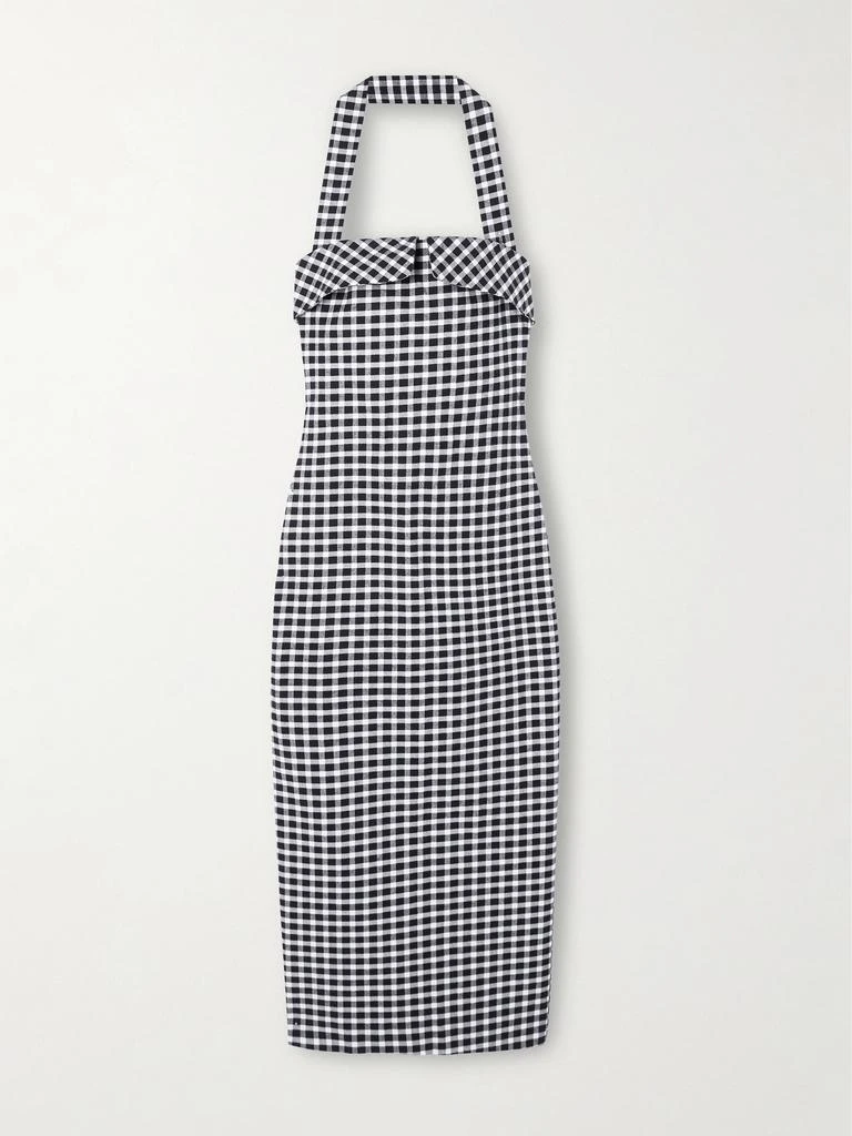 Posse Chiara Checked Cotton-blend Halterneck Midi Dress - Dresses & Skirts - BeyondStyle Posse Chiara Checked Cotton-blend Halterneck Midi Dress - Dresses & Skirts - BeyondStyle