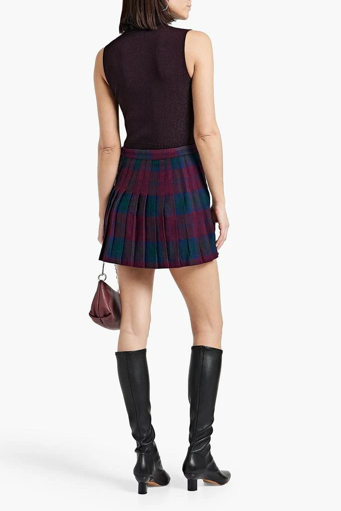 Rave Review Pleated printed wool mini skirt 3