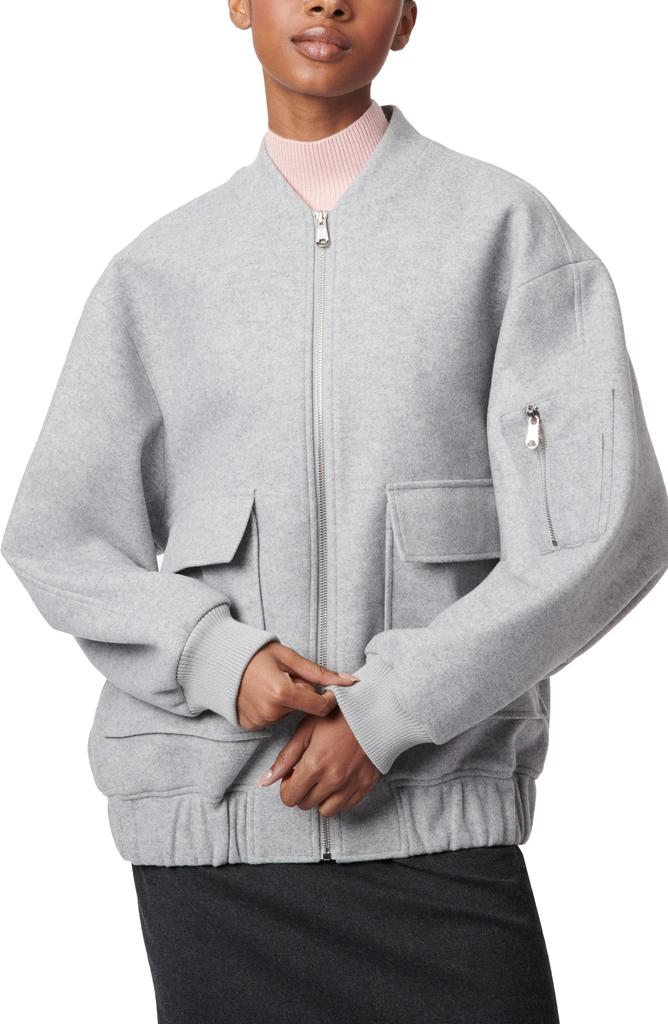 Bernardo Oversize Felt Bomber Jacket