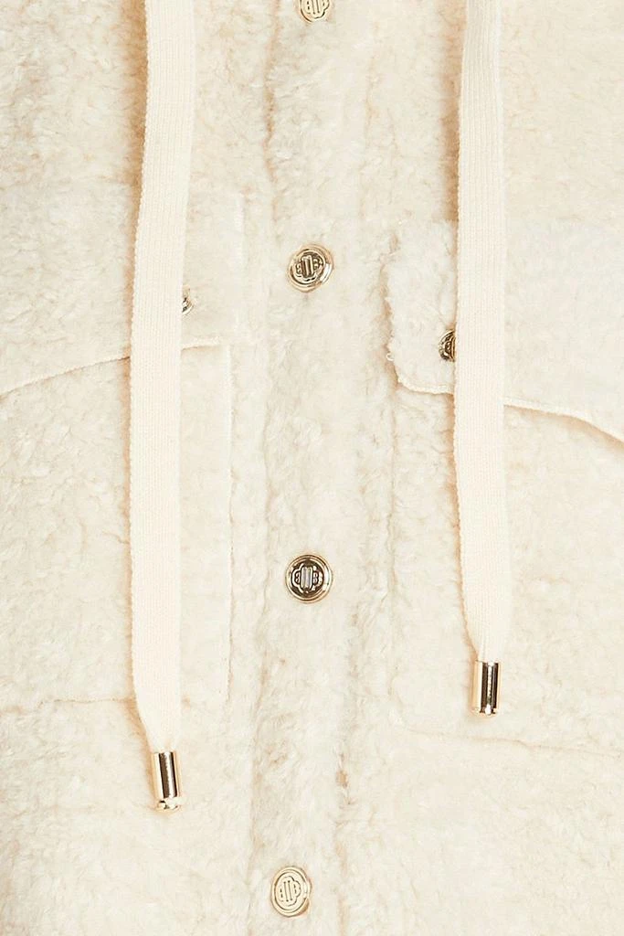 Maje Knit-paneled faux fur coat 4