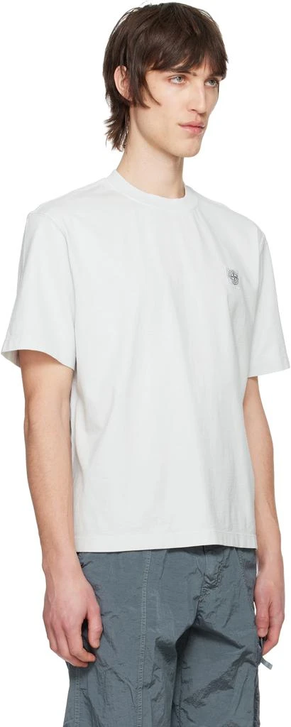 Stone Island Blue Combed Organic Cotton Jersey T-shirt 2