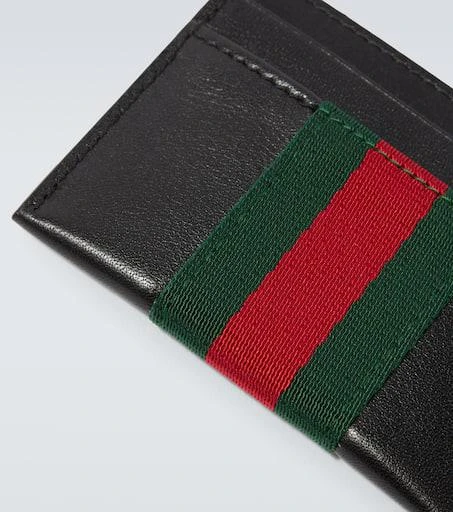 Gucci Web Trademark leather card holder 3