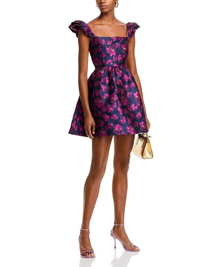 green emerald velvet dress Mint 3D Floral Rose Print Halter Neck Mini Dress
