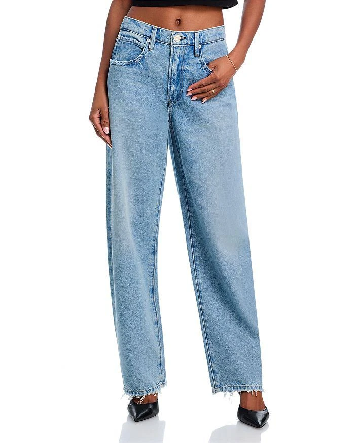 FRAME Low Slung Barrel Wide Leg Jeans in Ziggy 1