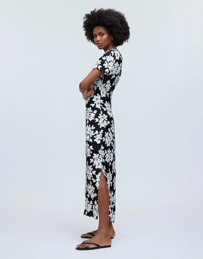 Madewell Maxi T-Shirt Dress in Floral Hammered Satin 3