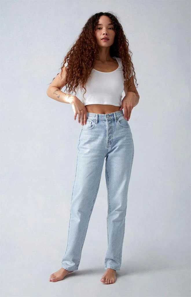 PacSun Light Indigo Glittery Dad Jeans 2
