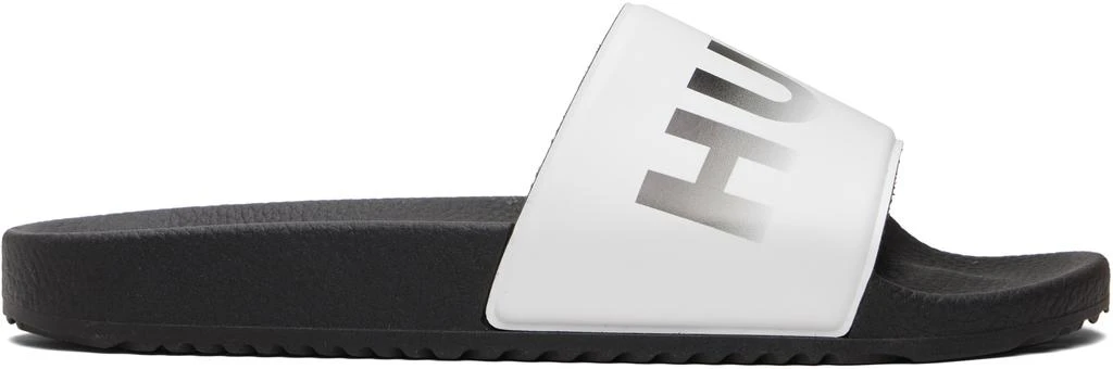 Hugo Boss White Logo Slides