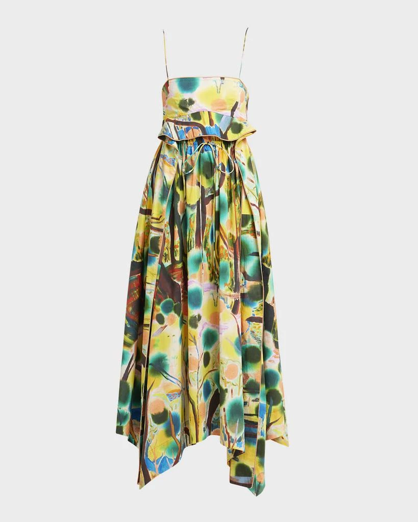 Ulla Johnson Leighton Sleeveless Cotton Poplin Handkerchief Midi Dress 1