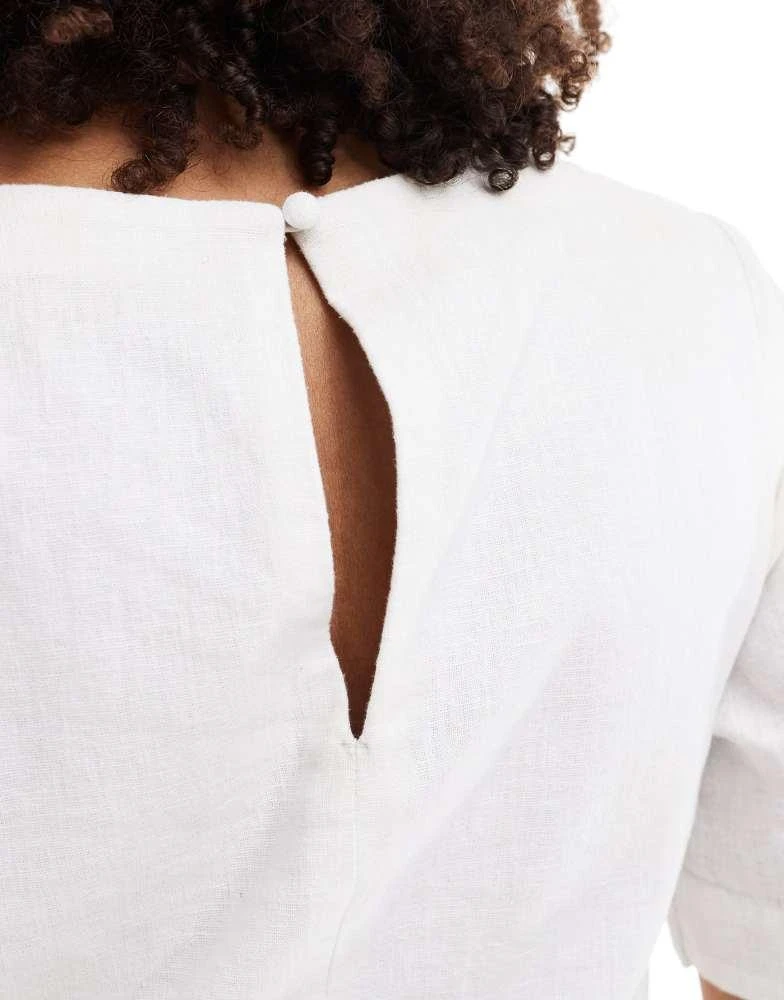Abercrombie & Fitch Abercrombie & Fitch linen t-shirt dress in white 3