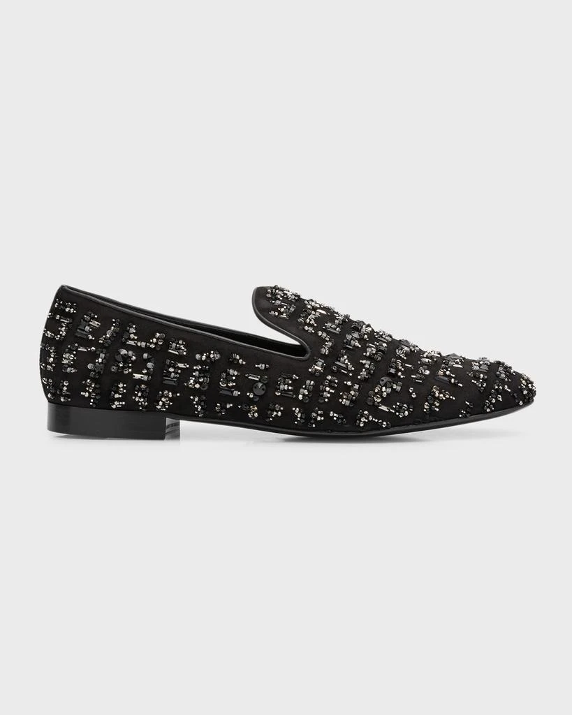 Versace Men's Suede Bead-Embellished Smoking Slippers 1