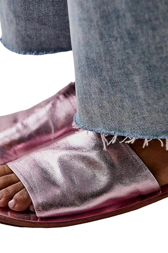Free People Women's Vicente Slide Sandals In Metallic Pink 3