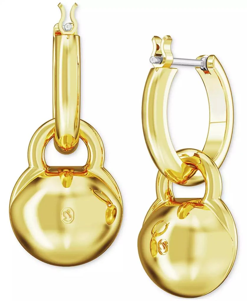 Swarovski Gold-Tone Crystal Charm Dangle Hoop Earrings 4