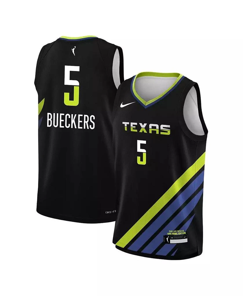 NIKE Big Boys and Girls Paige Bueckers Black Dallas Wings 2025 WNBA Draft Rebel Edition Victory Player Jersey 1