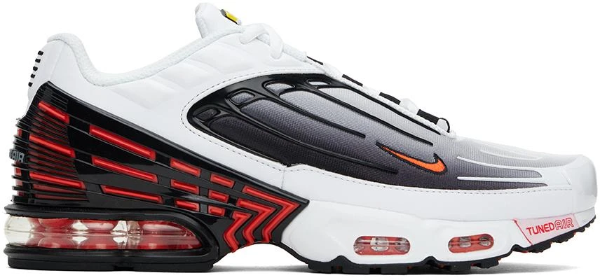 NIKE White & Gray Air Max Plus 3 Sneakers 1