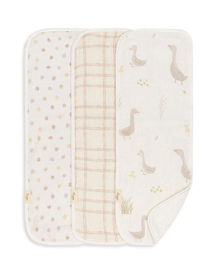 Crane Baby Charlie Burp Cloth Set, 3 Pack