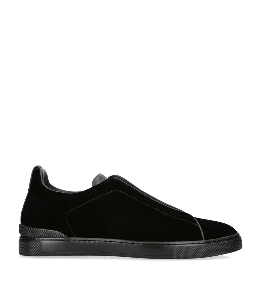 Zegna Velvet Triple Stitch Sneakers 1