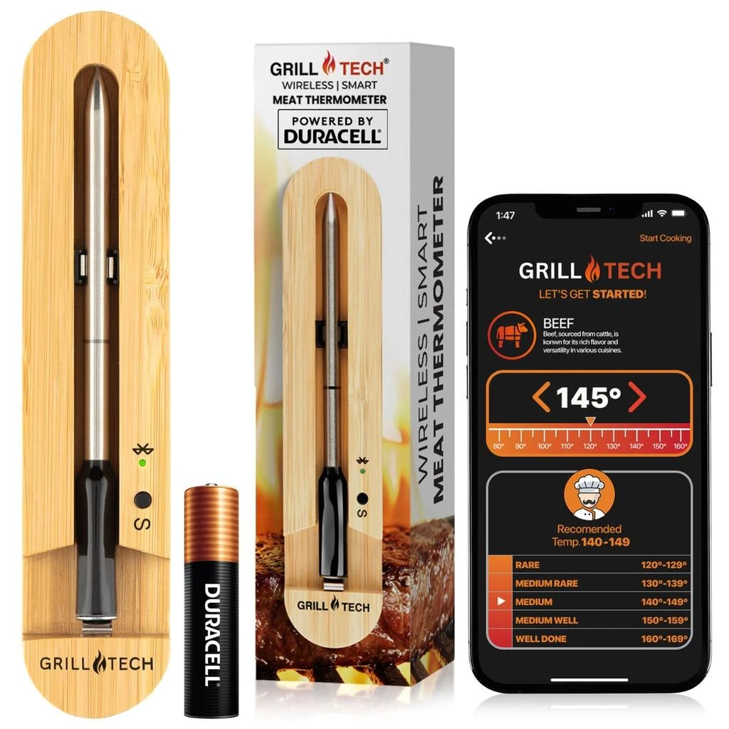 Zulay Kitchen Smart Bluetooth Meat Thermometer Wireless Thermometer by Grill Tech 7