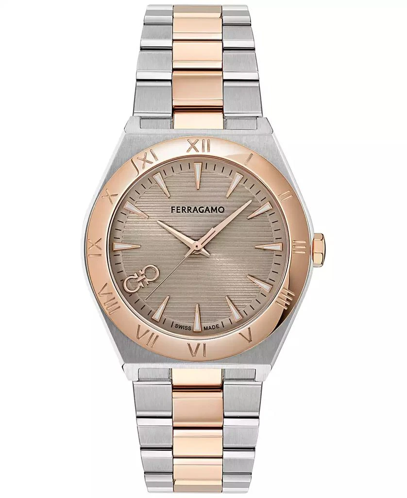 Salvatore Ferragamo Men's Swiss Vega Two-Tone Stainless Steel Bracelet Watch 40mm 1