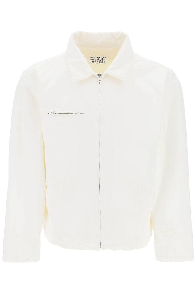 MM6 distressed cotton canvas jacket 1