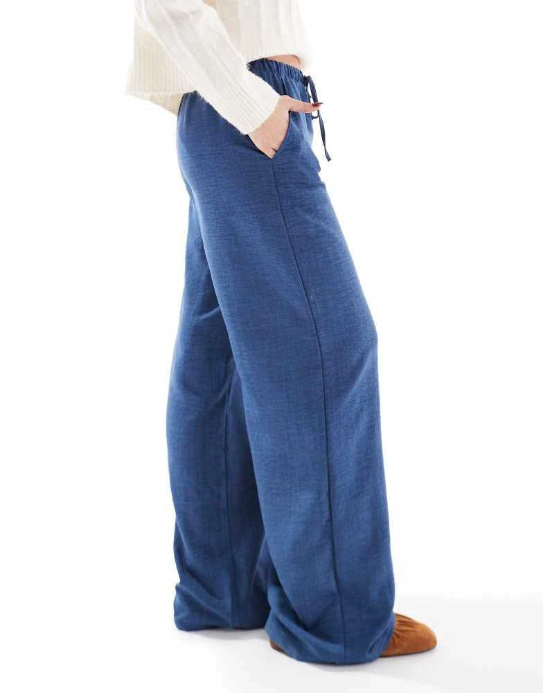 VERO MODA Vero Moda lightweight tie waist trousers in dark denim 4